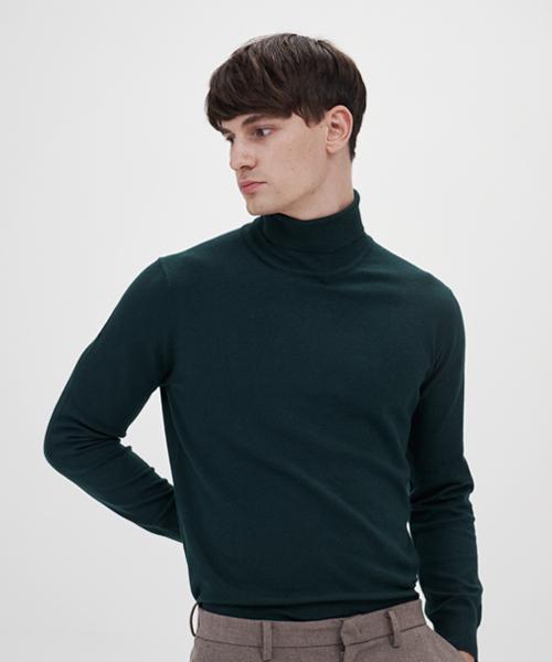 210 Edit Men S Cashmere Blended Turtleneck Knit [Dark Green]_Zz4Sw012 Dgn/105