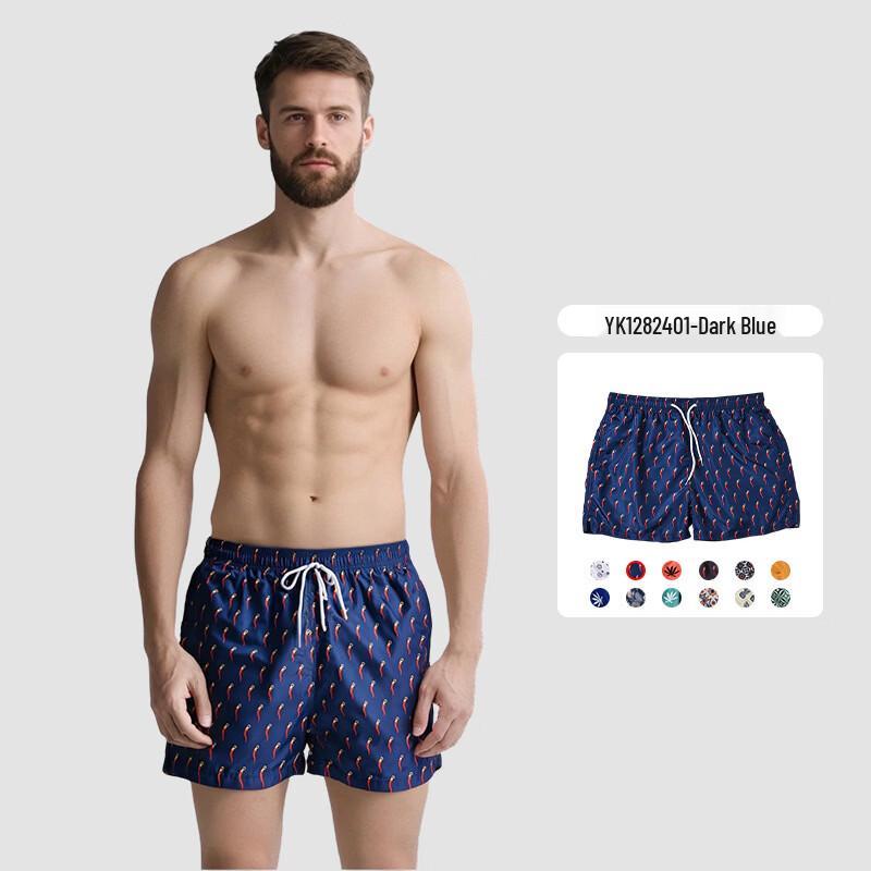 Junkiss Men's Printed Drawstring Beach Shorts