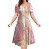 New Summer Loose A-line Dress 3D Printing Short-sleeved Women's Evening Dress Women's Elegant Fashion Clothing