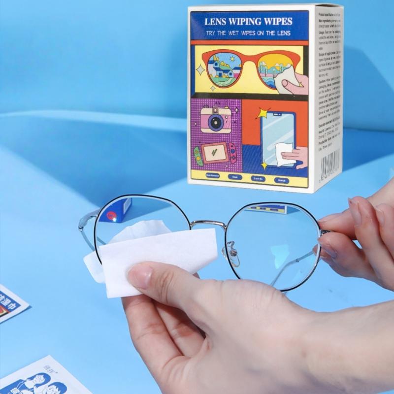 100 Pieces Glasses Wipes Anti-Fog Screen Cleaning Cloth Accessories Alcohol Wipe Pad Lens Cleaning Wipes Microfiber Tools