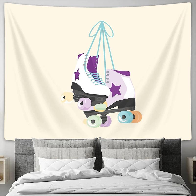 Wall Tapestry Aesthetic Room Decor Vintage Skateboard Graphic Art Hanging Decor Dorm Room Decor Teen Girls Gift Skateboarder Wal