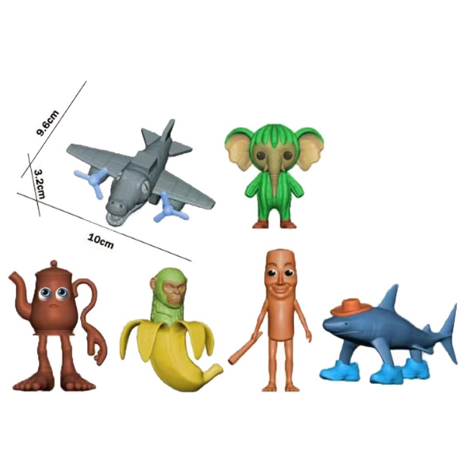 Anime 6 Peças/Conjunto Figura Tung Tung Sahur Boneco de Ação Embalado Kits de Boneca Coleção Modelo de PVC Brinquedo Atacado Presente de Aniversário Infantil