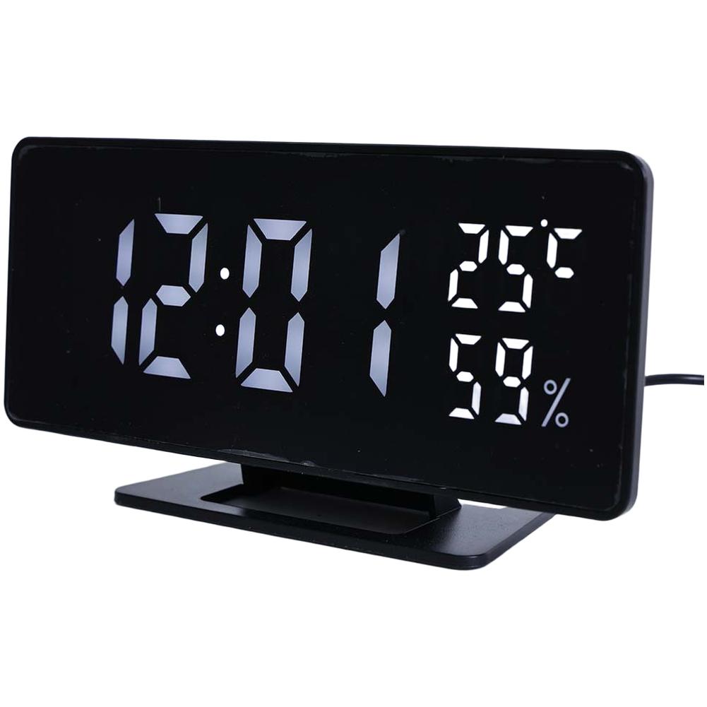 For Bedside For Travel LED Alarm Clock Modern Clock With Humidity Monitor Home Decoration Triple Alarm Function