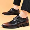 Mens Dress Shoes Business Casual Crocodile Embossed Pointed Toe Large Size Leather Shoes