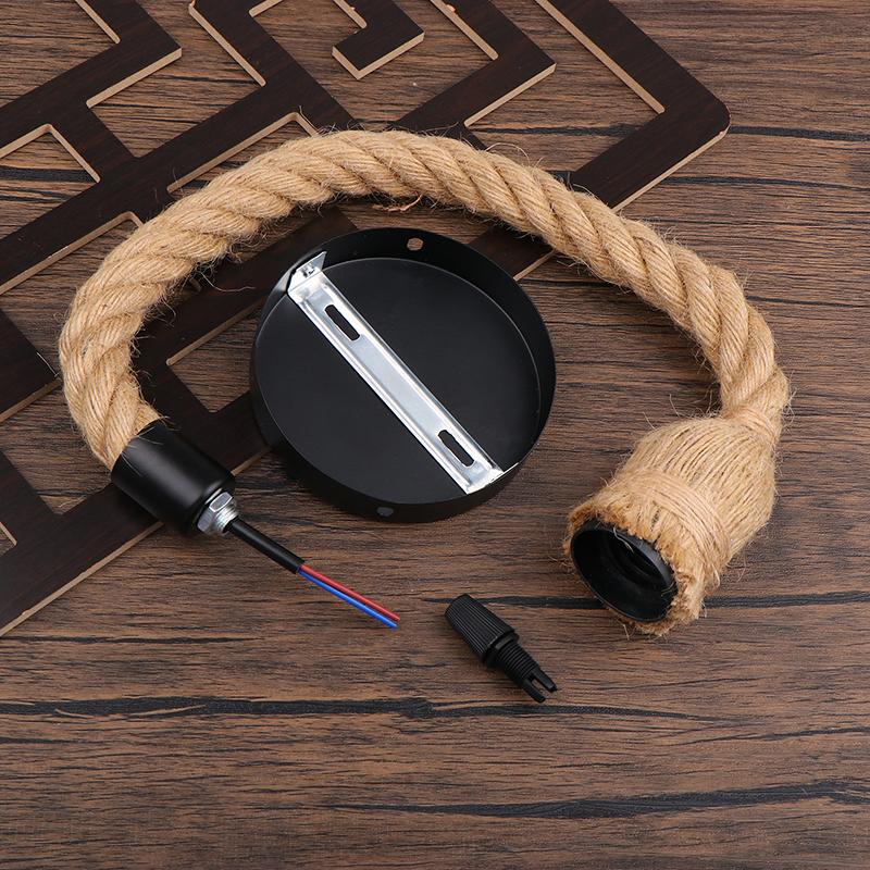 Lampă suspendată din frânghie de cânepă, vintage americană, restaurant, bar, cafenea, decorare industrială, lămpi suspendate, corpuri de iluminat din funie țesute manual