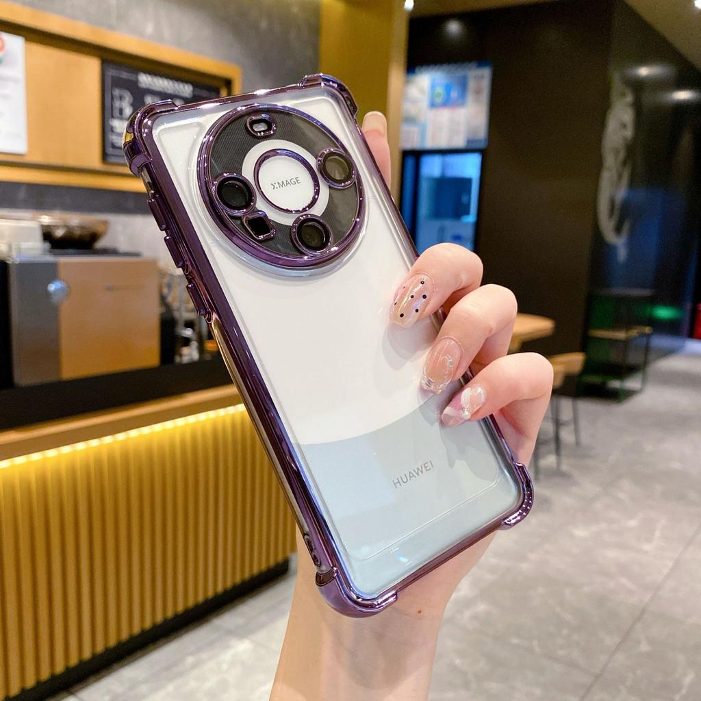 Four corners anti-drop electroplating space case for Huawei MATE60PRO for MATE50 mobile phone case with lens film