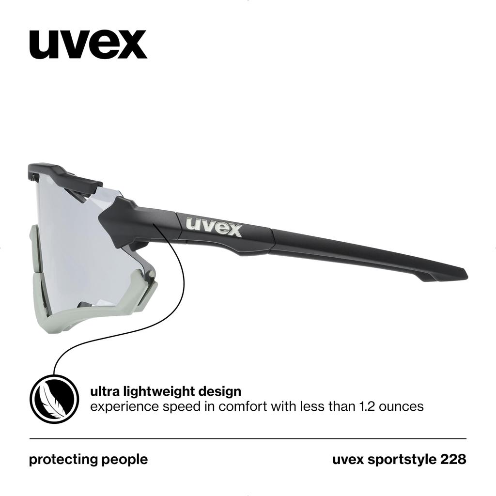 Uvex Sportstyle 228 Sports Sunglasses with UV400 Mirrored for Cycling and Outdoor Activities Protection, Anti-Fog, Lenses,