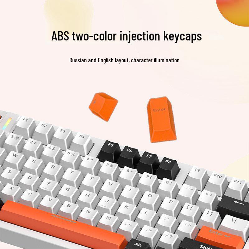 X87 Double Shot Mechanical Gaming Keyboard - Hot-Swappable Tea/Red Switches, 87 Keys, Wired, Backlit, for Office & e-Sports.