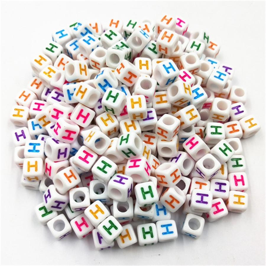 Acrylic Beads 100 Pcs/lot Letter Bead Jewelry Finding For DIY Necklace Bracelet Fashion Wholesale New 6mm High-quality