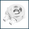 Universal Car Aluminum Alloy Oil Filter Cooler Sandwich Thread Plate Adapter Oil Cooler Kit Silver Tone M20x1.5 1/8 NPT Automotive Parts