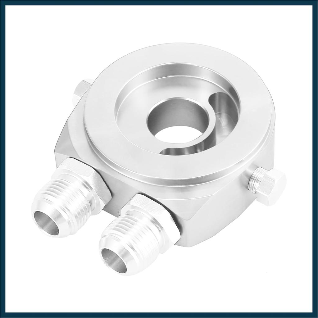 Universal Car Aluminum Alloy Oil Filter Cooler Sandwich Thread Plate Adapter Oil Cooler Kit Silver Tone M20x1.5 1/8 NPT Automotive Parts