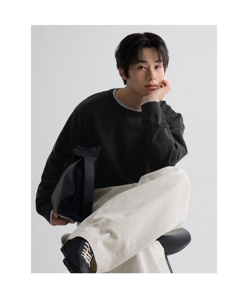8seconds Layered Detail Round Pullover Black