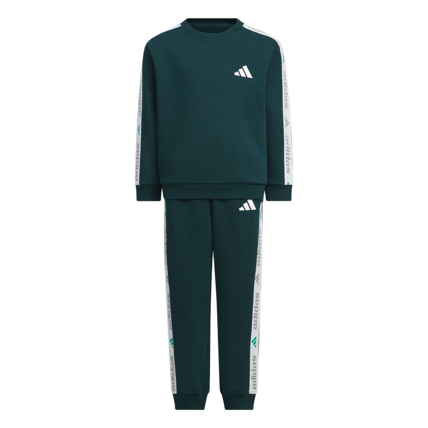 

Adidas Casual Sportswear Fleece Lined Crew Neck Long Sleeved Sweatshirt With Elastic Cuff And Lace Up Pants 2 Piece Set KS3075 122