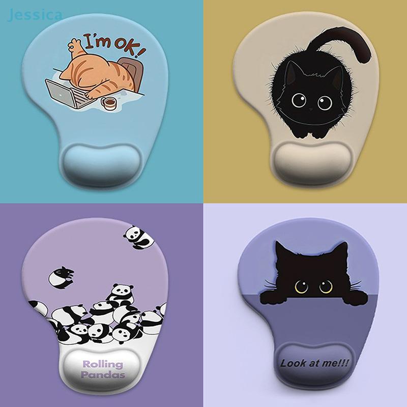 Cute Cat Ergonomic Mouse Pad | Silicone Wrist Rest for Computer
