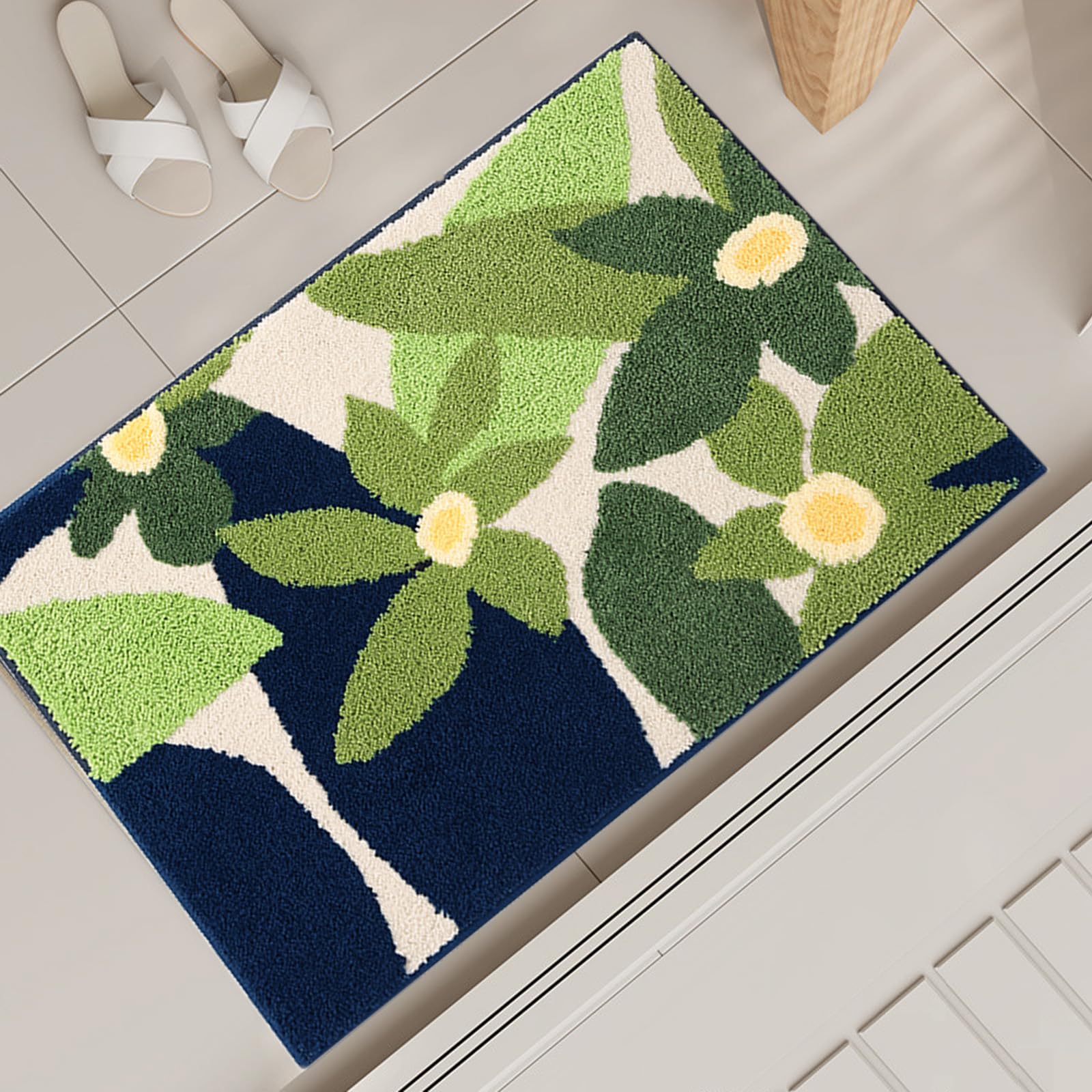 

Стильный цветочный коврик для прихожей в помещении в стиле фэн-шуй для ванных комнат и туалетов 50 см x Joy-yong Joy-yong Коврик, Принт, Коврик, Стираемый, Впитывающий, Быстросохнущий,