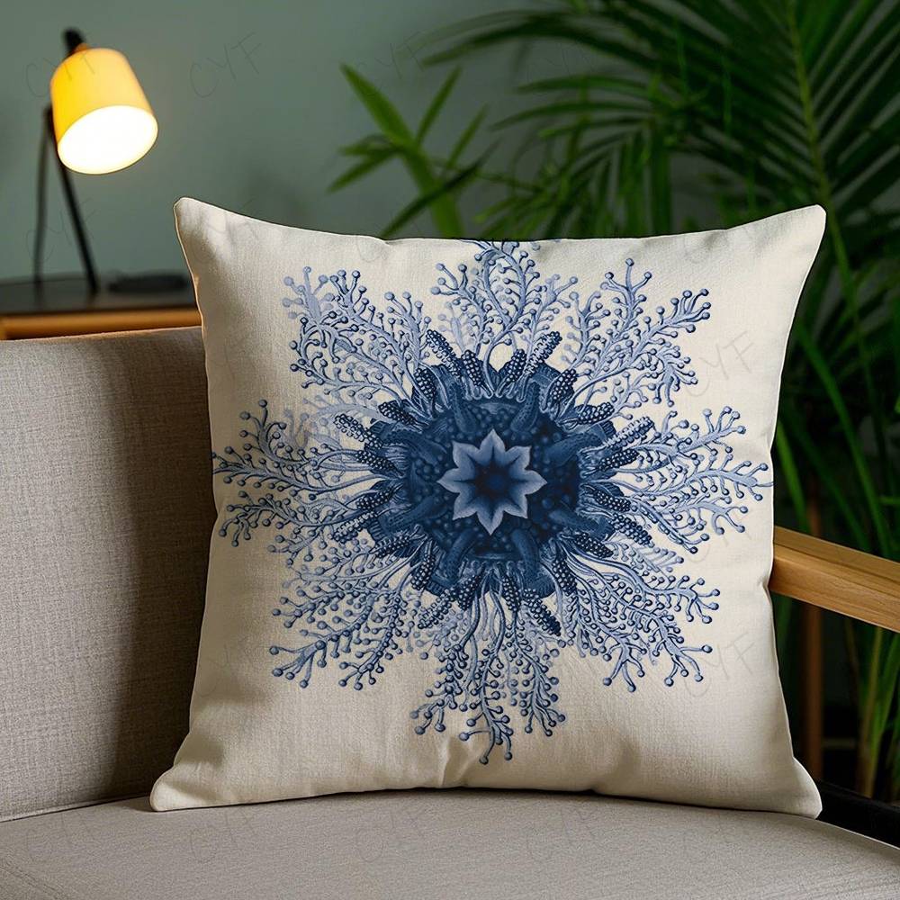 

Blue Sea Creature Coral Shrimp Pillow Case Custom Printed Brushed Fleece Pillow, Baby Skin-Touch, Eco-Friendly Dye-Sublimation C 16x16Inch