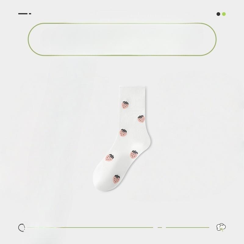 Female Spring and Autumn Cartoon Lovely Deodorant Boneless Tube Cotton Socks