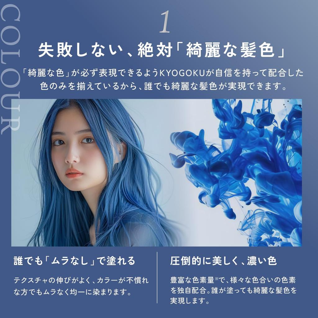 KYOGOKU IROME Hair 24 Gray Salon Partial Dye 1-Pack Color, Colors, Dye, Quasi-drug, Hypoallergenic, Exclusive, Self-Color, (Royal Blue)