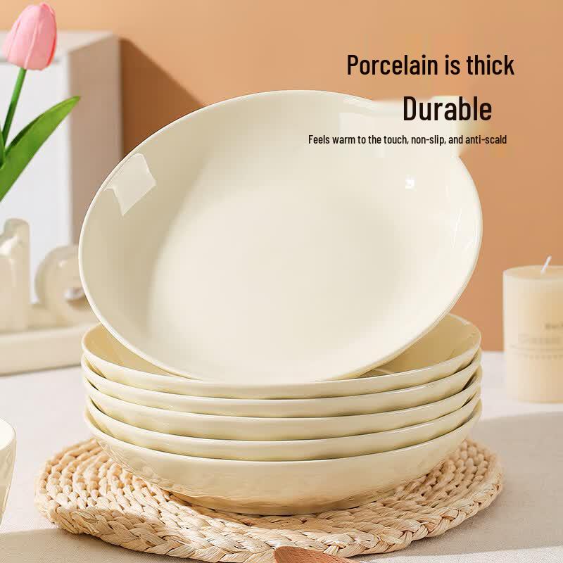Cream Stone Pattern Ceramic Dishware Set