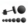 316L Stainless Steel Round Disc Stud Earrings with Barbell Pendant