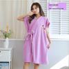 Women's Wearable Bathrobe: Soft, Absorbent, Thick, Long Sleeve, Tie-up; Perfect for Salon or Home.