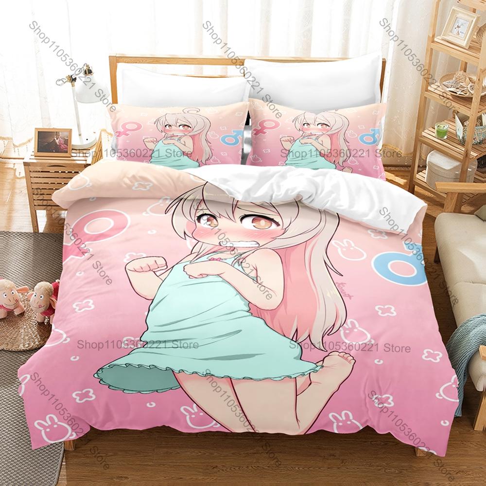 Anime Onimai Bedding Set 3 Piece Duvet Cover Set Cute Girls Printed Bed Linen For Bedroom Decor Fans Gift