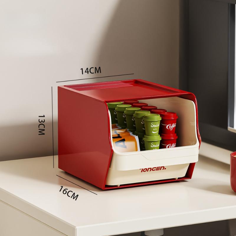 

Coffee Tea Bag Desktop Storage Box Office Tea Room Finishing Box Dormitory Transparent Rack Milk Tea Dust Storage Rack