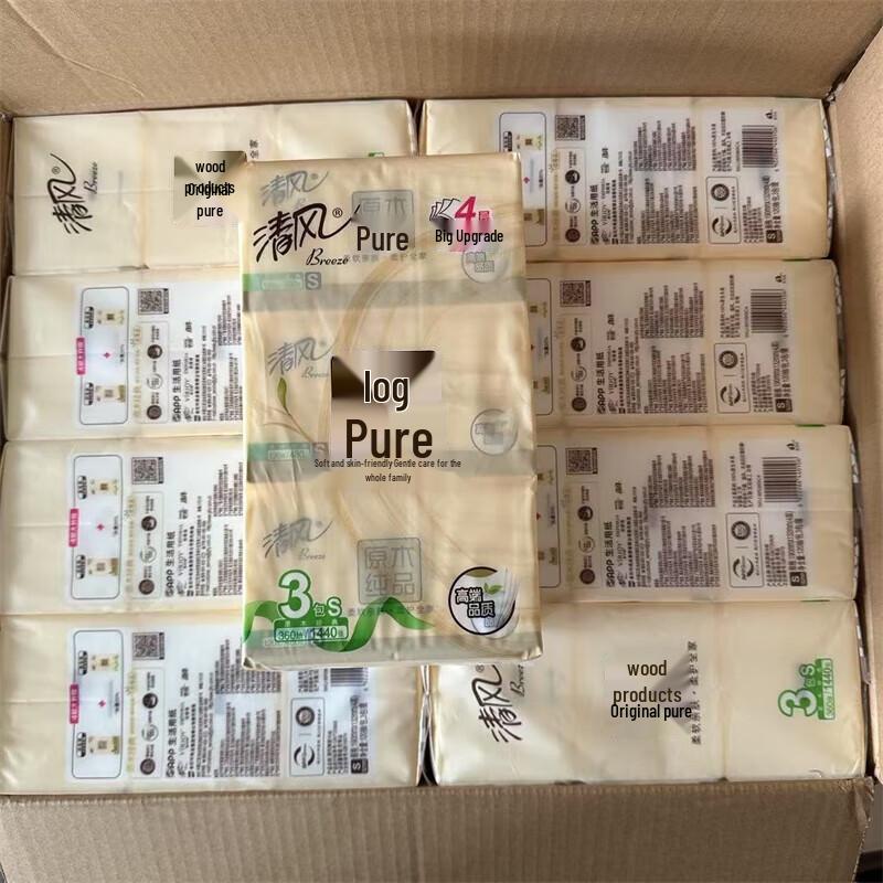 Qingfeng Original Wood Pulp 4-Ply Soft Facial Tissues