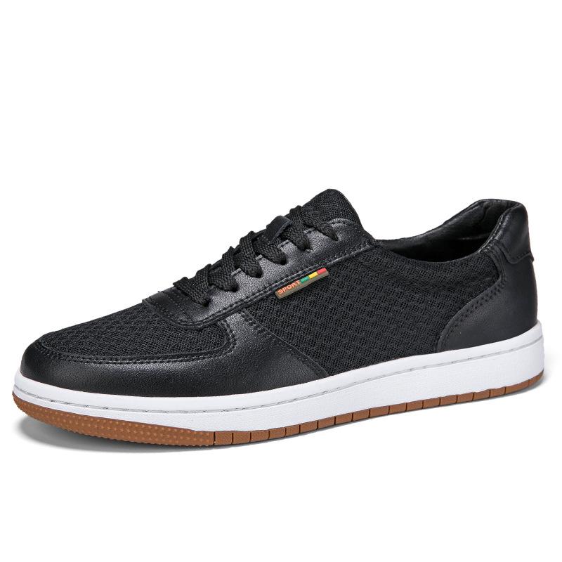 Men s Retro White Mesh Low-Top Casual Sneakers 37 чёрный