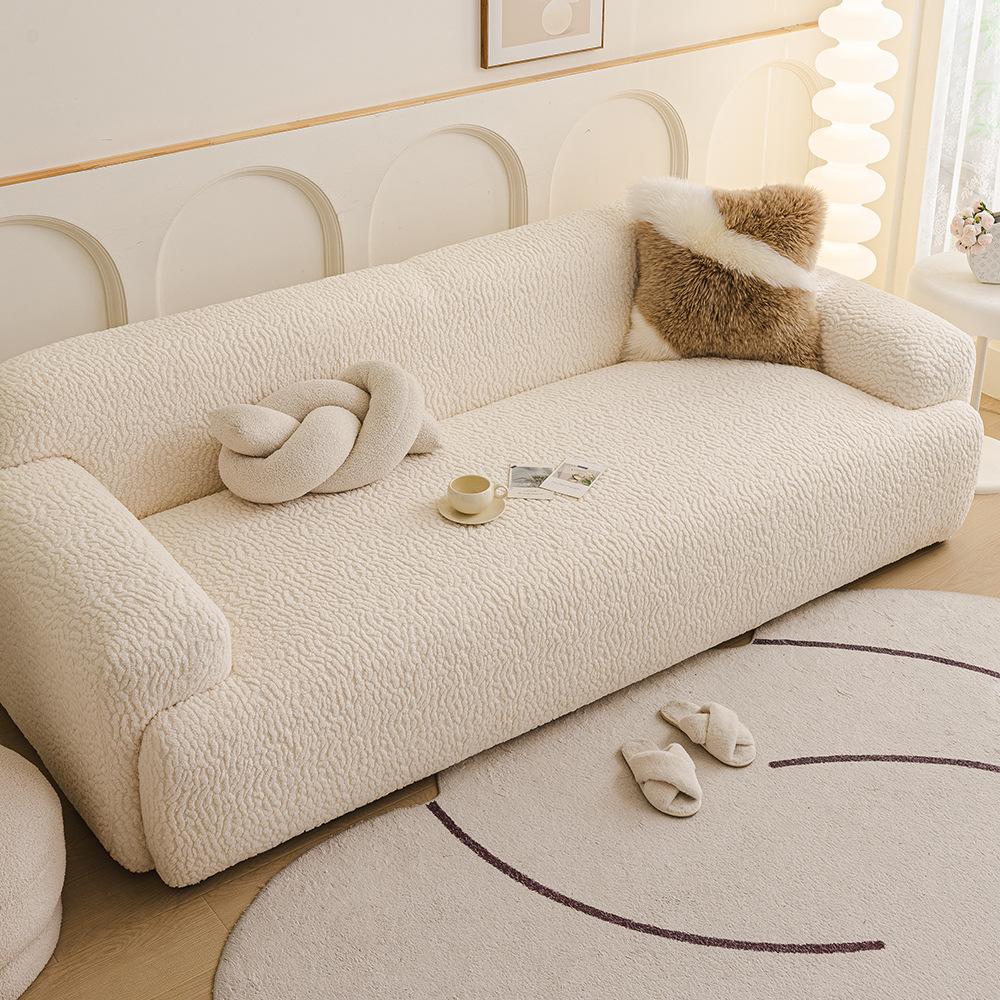 Plüsch Sofabezug Winter Elastisch Vollabdeckung Sofa Abdeckung Wohnzimmer Winter Universell Abdeckung Anti Katzenkratzschutz Vollabdeckung Stoff