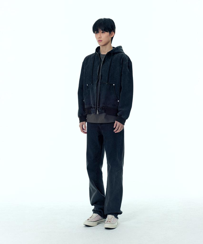 Plac Denim Zip-Up Hoodie Vintage Black