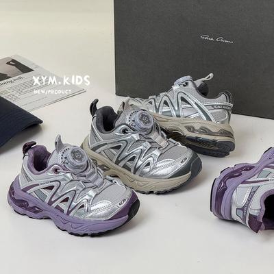 Drehverschluss Klassenkamerad zwei Baumwollschuhe Winter 2025 neue Kinder Samt Sportschuhe modische Jungen und Mädchen Laufschuhe