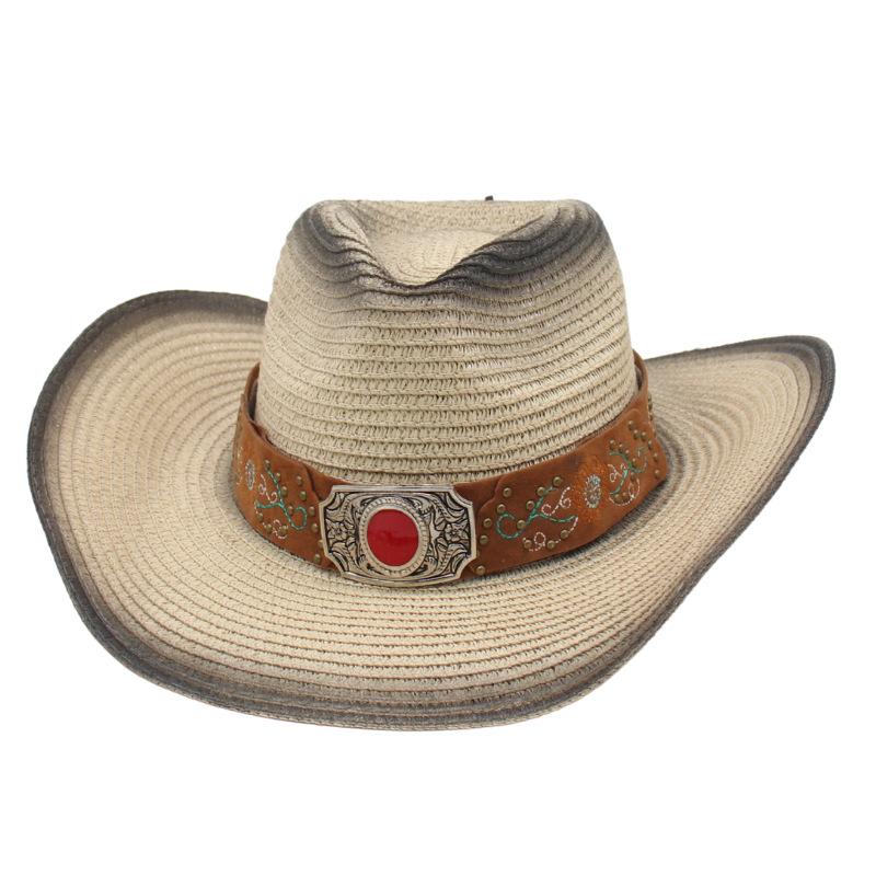 Summer Outdoor Uv Protection Big Eaves Shade Men'S Hat Shade Western Cowboy Jazz Hat