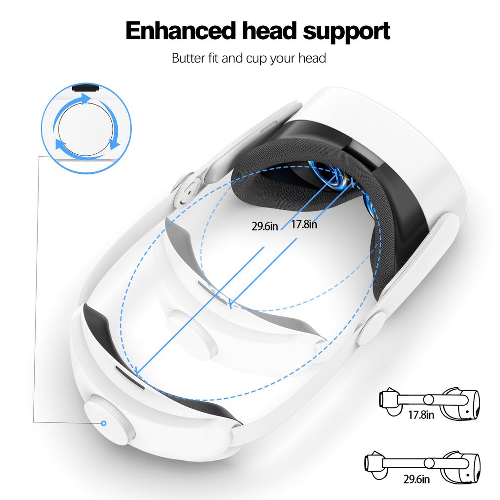 Head Strap for Meta Quest 3S Flippable Headband VR Headset Accessories