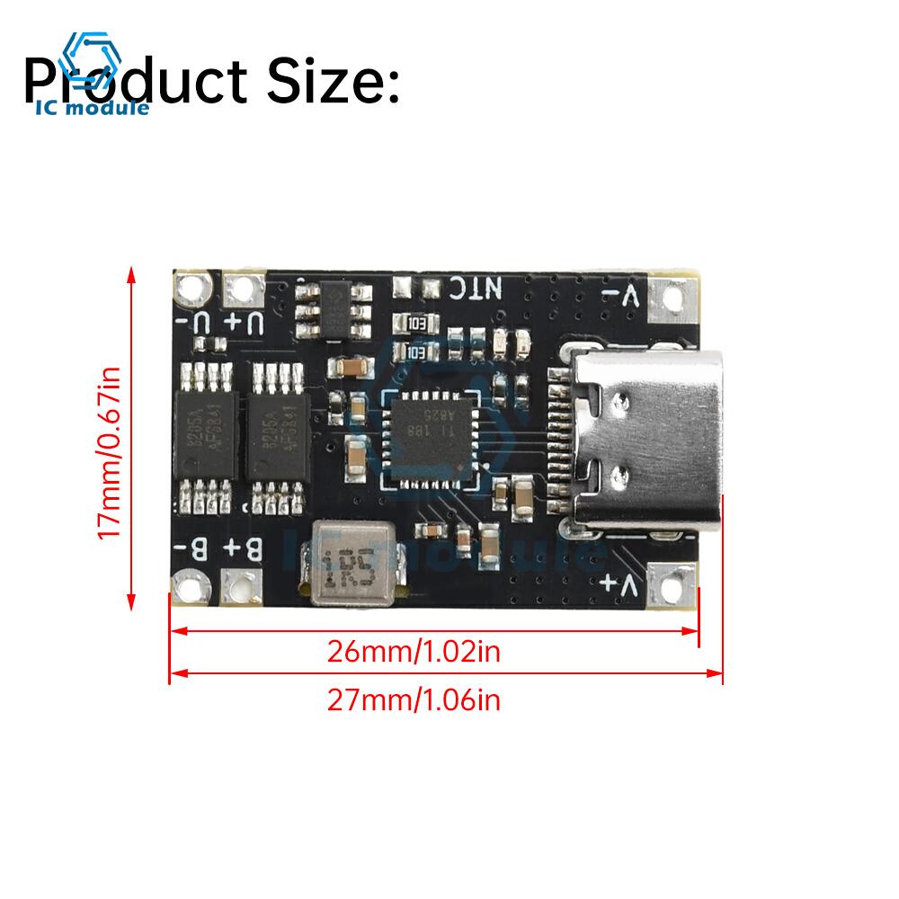 5V 3A Step-Down Power Supply Charging Module DC 4.5-12V TYPE-C USB Lithium LiPo Battery Charger Protection Circuit Board