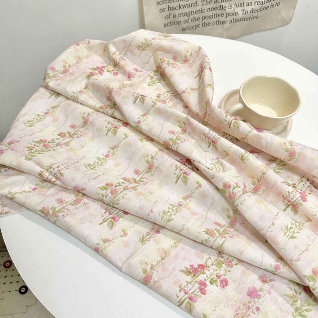 100% Cotton Digital Floral Print Fabric for Qipao Dresses and Hanfu - Super Soft Oil Painting Design