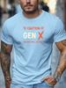 Unisex Navy Crew Neck Tee Caution Gen X Feelings Will Get Hurt Distressed Retro Red White Text Warning Slogan Graphic Soft Short