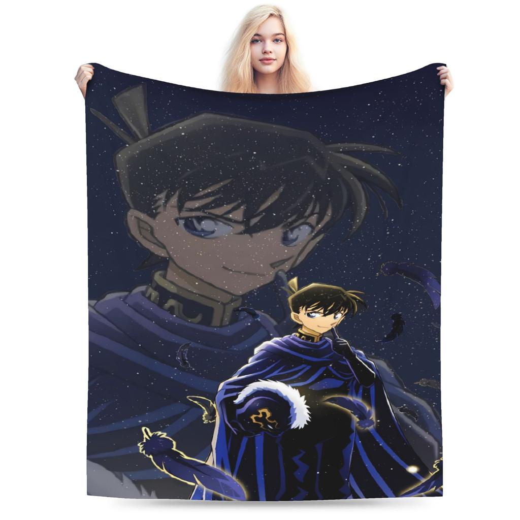 Super Warm Blanket Students Camping Conan Edogawa Throw Blanket Flannel Bedspread For Couch Bed Print Sofa Bed Cover