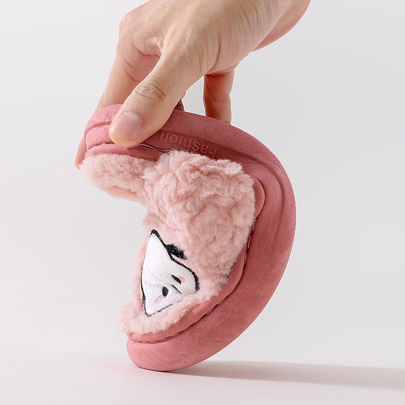 Qidashun new cartoon cotton slippers, autumn and winter indoor and outdoor couple cotton shoes to keep warm and cute cotton tows