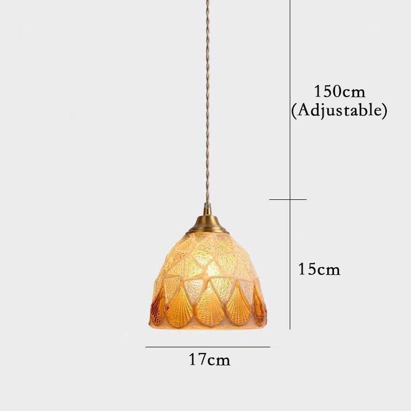 Französischer Glasleuchter im Retro-Stil - Nostalgische Muschel-Lampe für Schlafzimmer, Esstisch oder Tresen