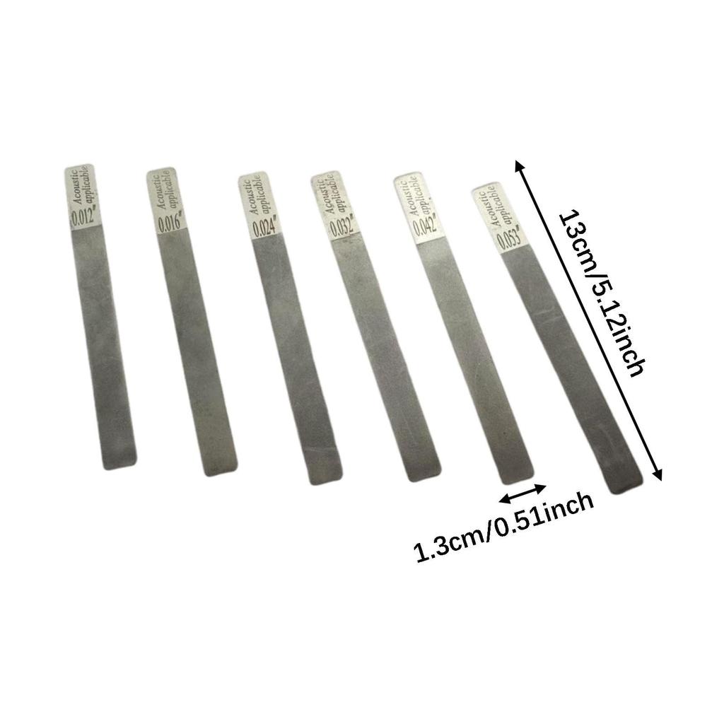 Freneci [6-Piece Set] Guitar Nut File Set, Nut Slot File Set, Stainless Steel, Ergonomic Handle, for Acoustic and Electric Guitars, Maintenance