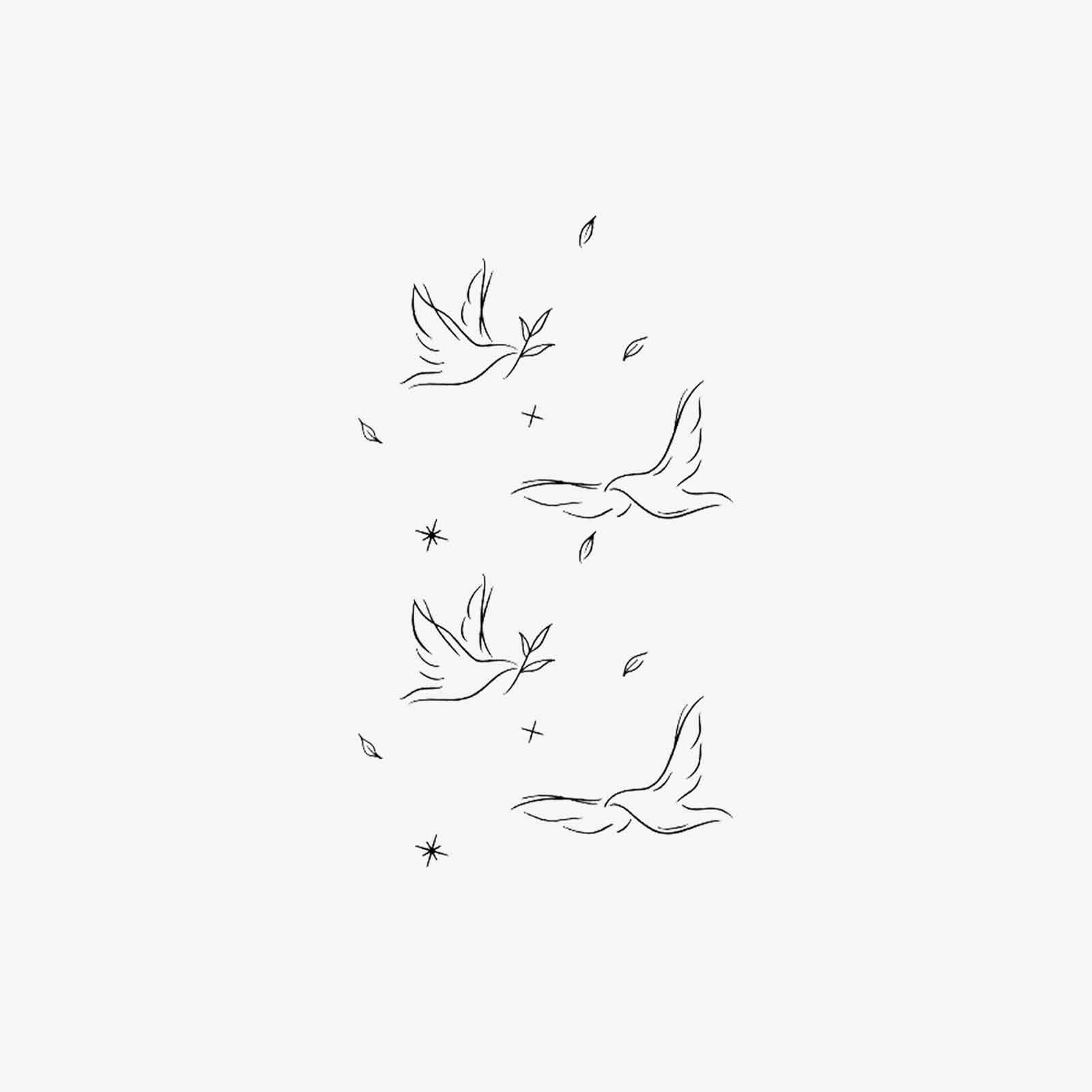 

Minimal Bird Leaf Tattoo Sticker, Waterproof And Long-Lasting, Gentle Shoulder Back Model, Simulated Tattoo Sticker. 6*10