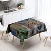 Tiger Lion Jungle Animal Tablecloth Outdoor Camping  Party Restaurant Table Decoration Waterproof Kitchen Home Decor