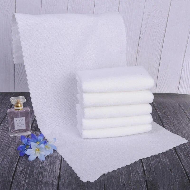 30*70cm Lace White Towel Bath Center Towel Hotel Hotel Pedicure Barber Store Head Wrap Disposable White Towel