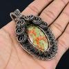 Unakite Pendant, 999 Copper Wire Wrapped Jewelry, Gemstone Jewelry Pendant, Handmade Wedding Gift Jewelry