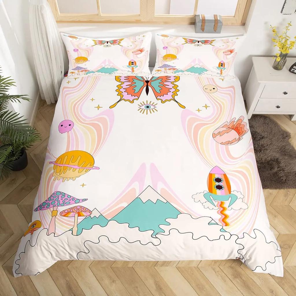 Snow Mountain Duvet Cover Set Iceberg Sunrise Sunset Bedding Set Microfiber Winter Natural Scenery Quilt Cover Single King Size