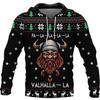 Vzor Vikings Podzim Pánské mikiny s kapucí Viking Mythology Potisk Unisex Pulovr Street Punk Bundy pro volný čas Kabát
