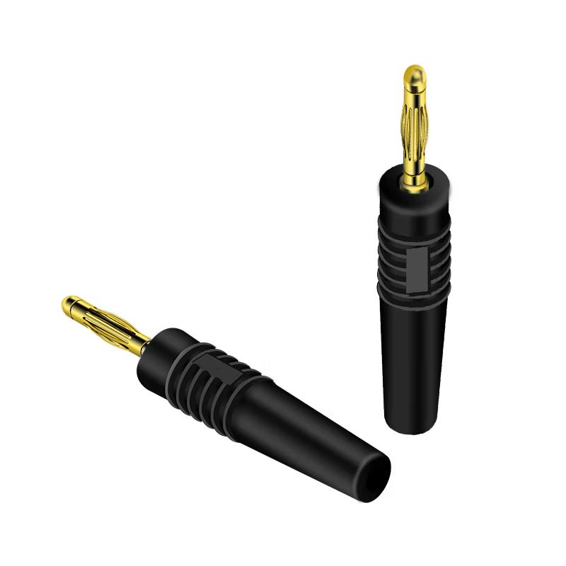 2mm Gold-Plated Solder Banana Plug чёрный