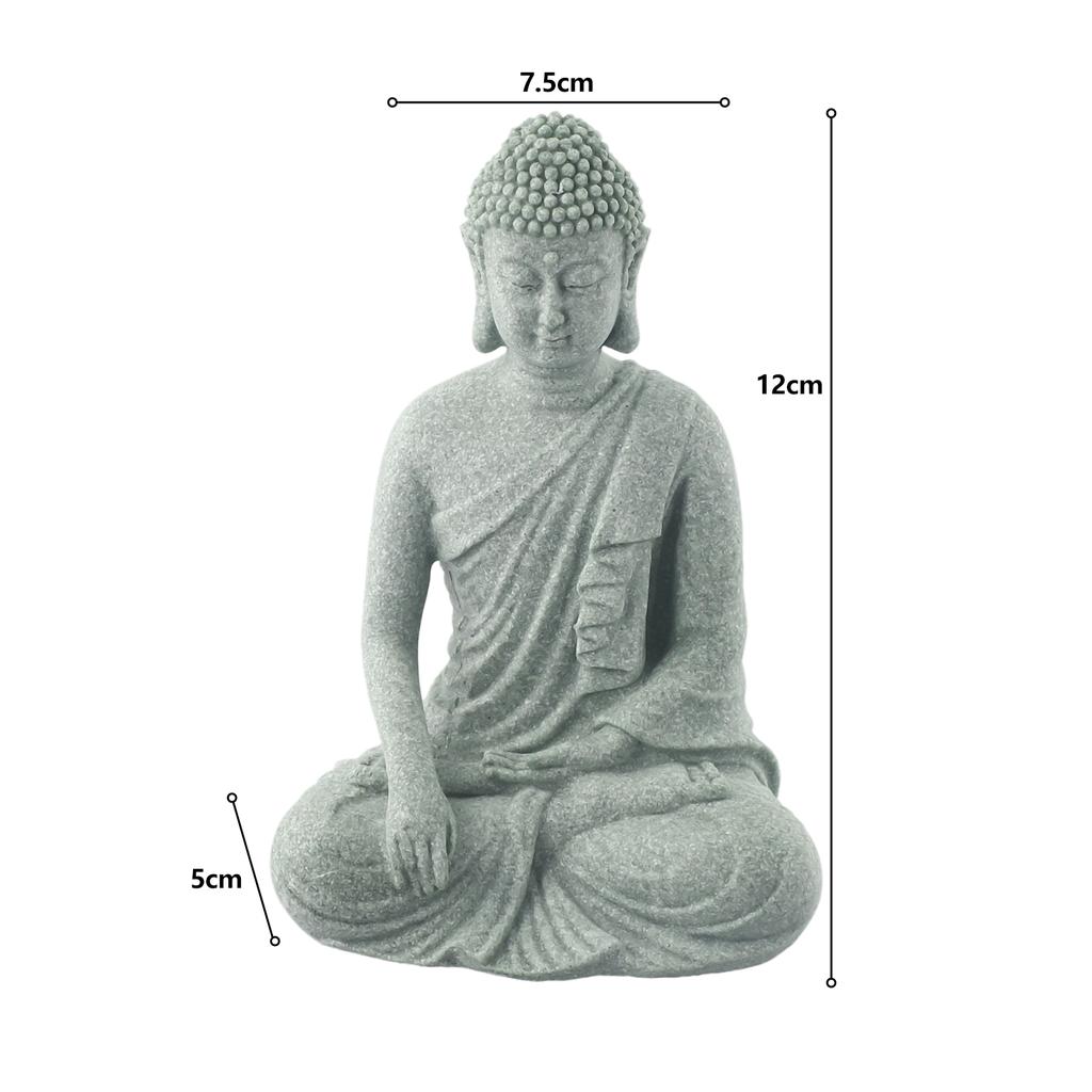Garden Ornament Sitting Buddha Resin Stone Zen Effect Outdoor Indoor Statue Buddhist Garden Fish Tank Decoration Sitting Buddha
