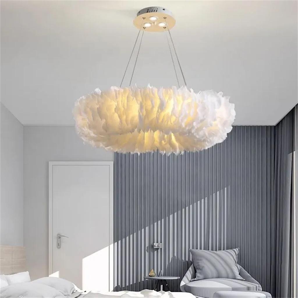 Bedroom Wedding Hall With Spotlights, Remote-controlled Feather Lamps For Both Suction And Hanging